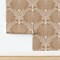 Farmhouse Floral Boho Baby Marigold Bohemian Sketched Flowers Neutral Terra Cotta Cinnamon Brown Xl Scale Custom Removable Wallpaper by Spoonflower Peel & Stick Wallpaper 2FT Wide
